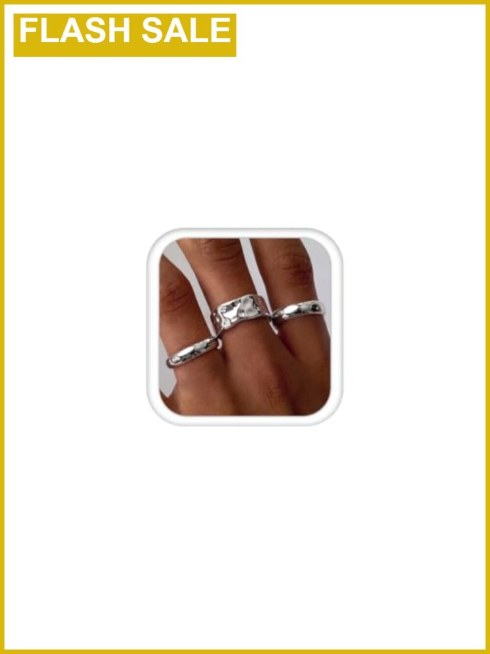 Chunky Non Tarnish Silver Plated Stacking Ring Set for Women Men